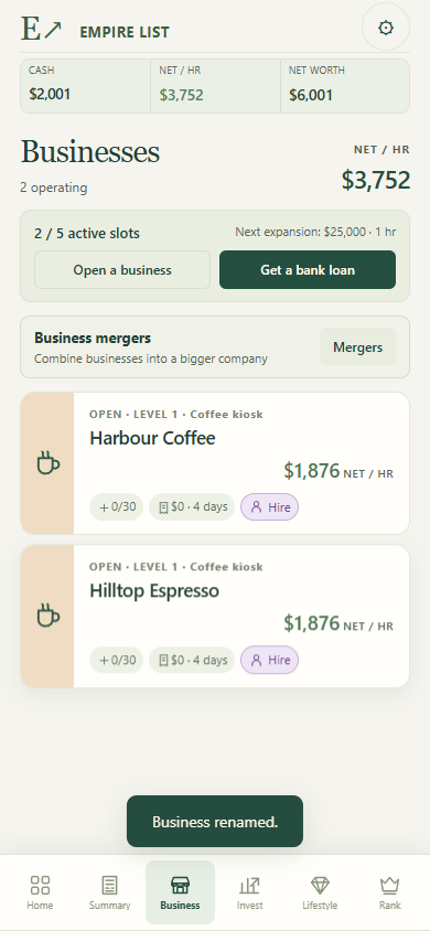Empire List business locations preview