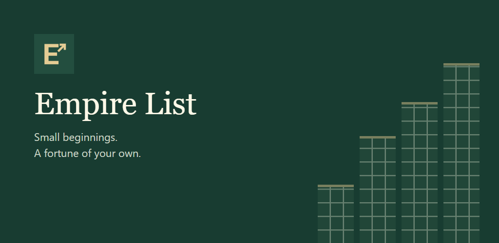 Empire List title beside a rising skyline
